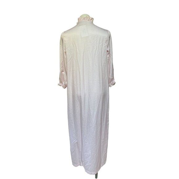 Vintage 80s Pink Nightgown Cottagecore Dress Ruffle Large - Picture 6 of 8